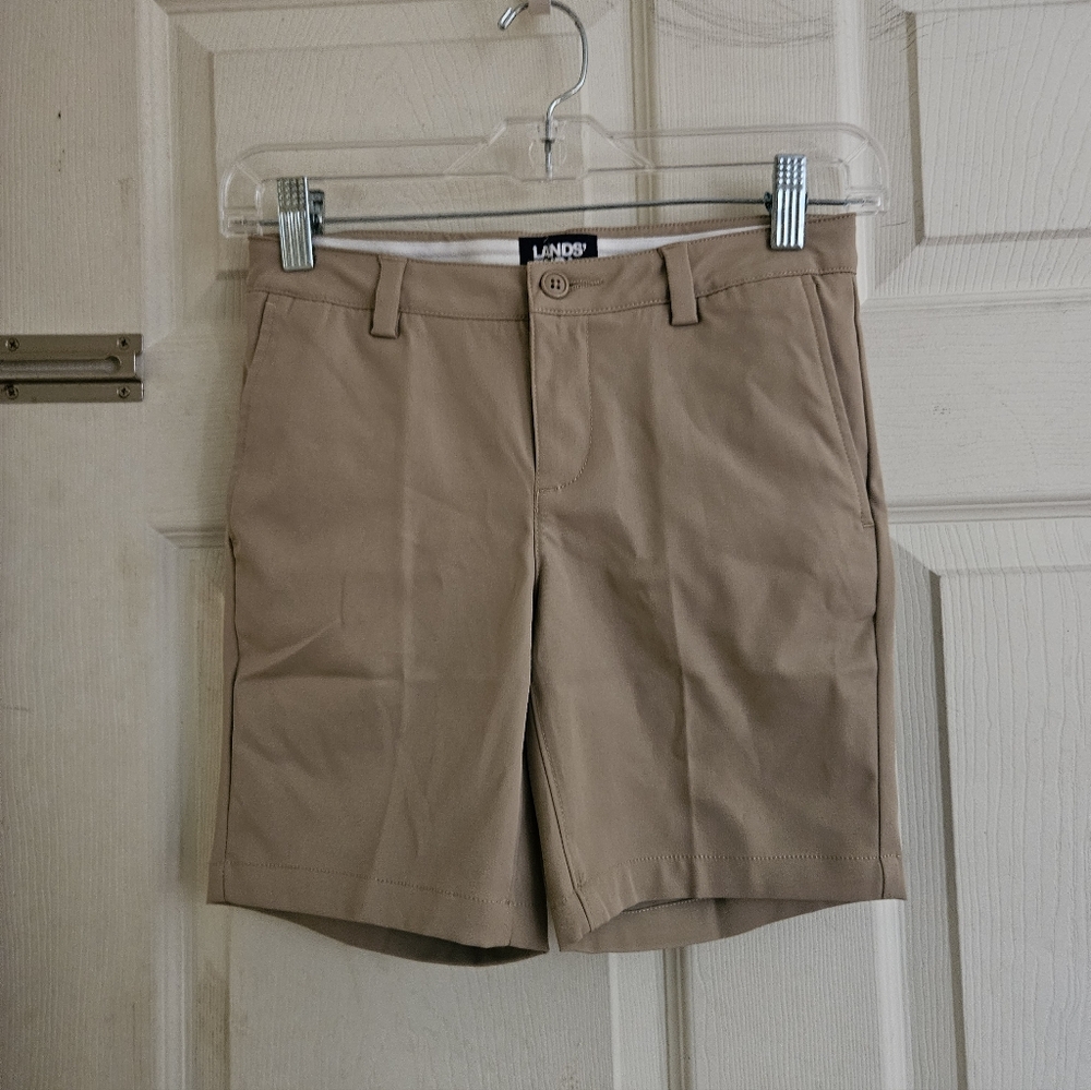 LANDS END GIRLS UNIFORM SHORT: KHAKI: NEW WITHOUT TAGS: SIZE 10